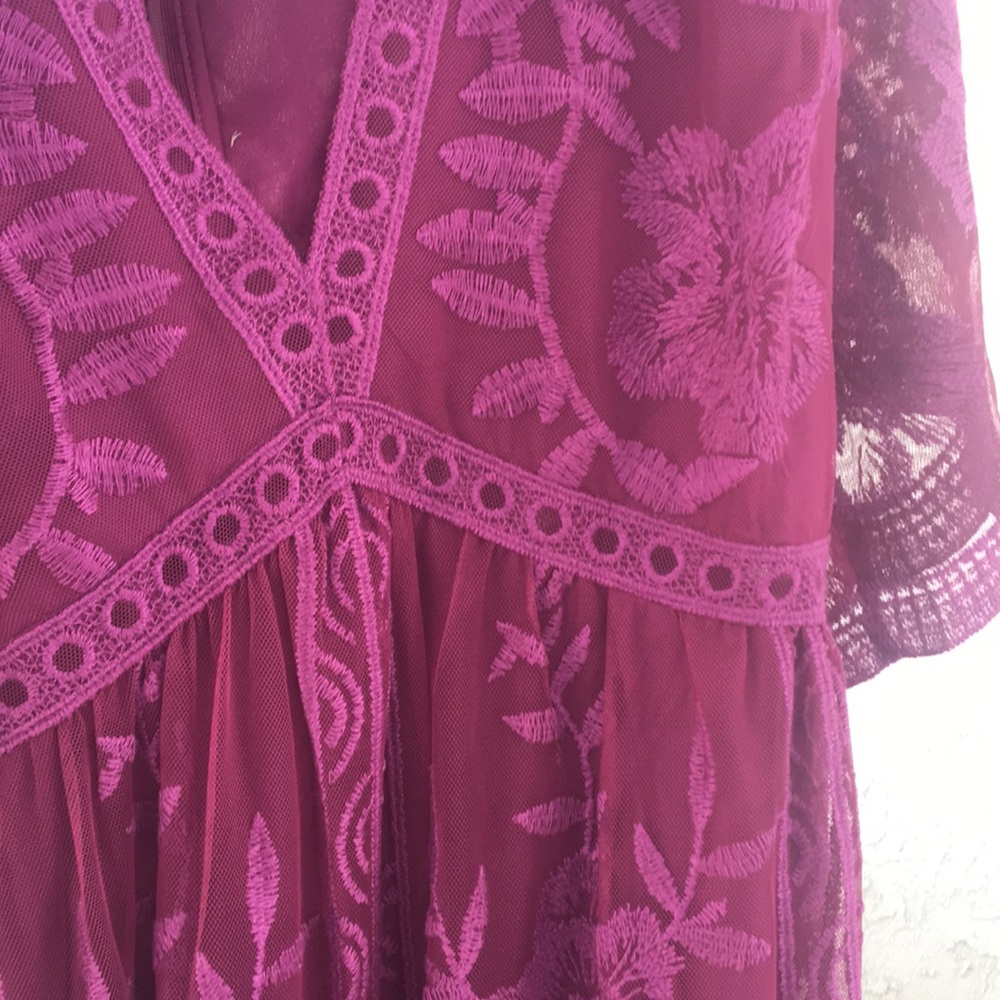 New*PinkBlush Plum Lace Mesh Overlay Maternity - Picture 11 of 12